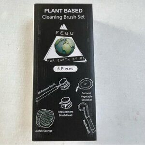Plant Based Cleaning Set 6 Pieces Brush Scrubber Bottle Brush Sponge Kitchen NEW